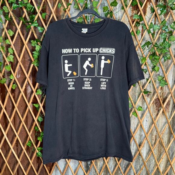 Vintage Y2K how to pick up chicks parody funny 2000s t-shirt - Picture 1 of 4